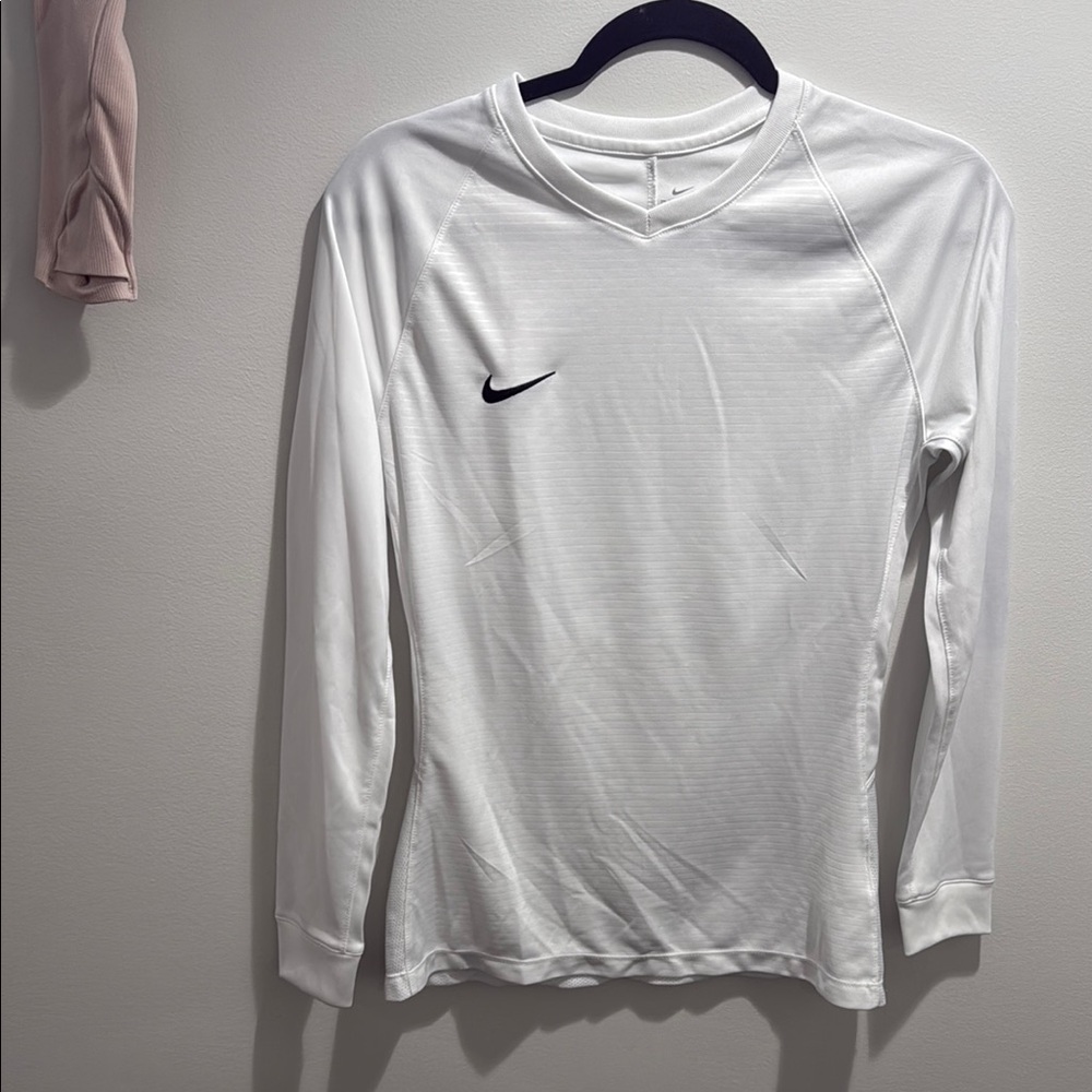 Nike White Long Sleeve Performance Top